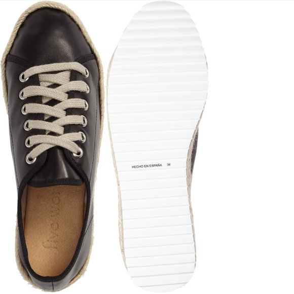 Black Platform Leather Sneakers - Picture 4 of 9